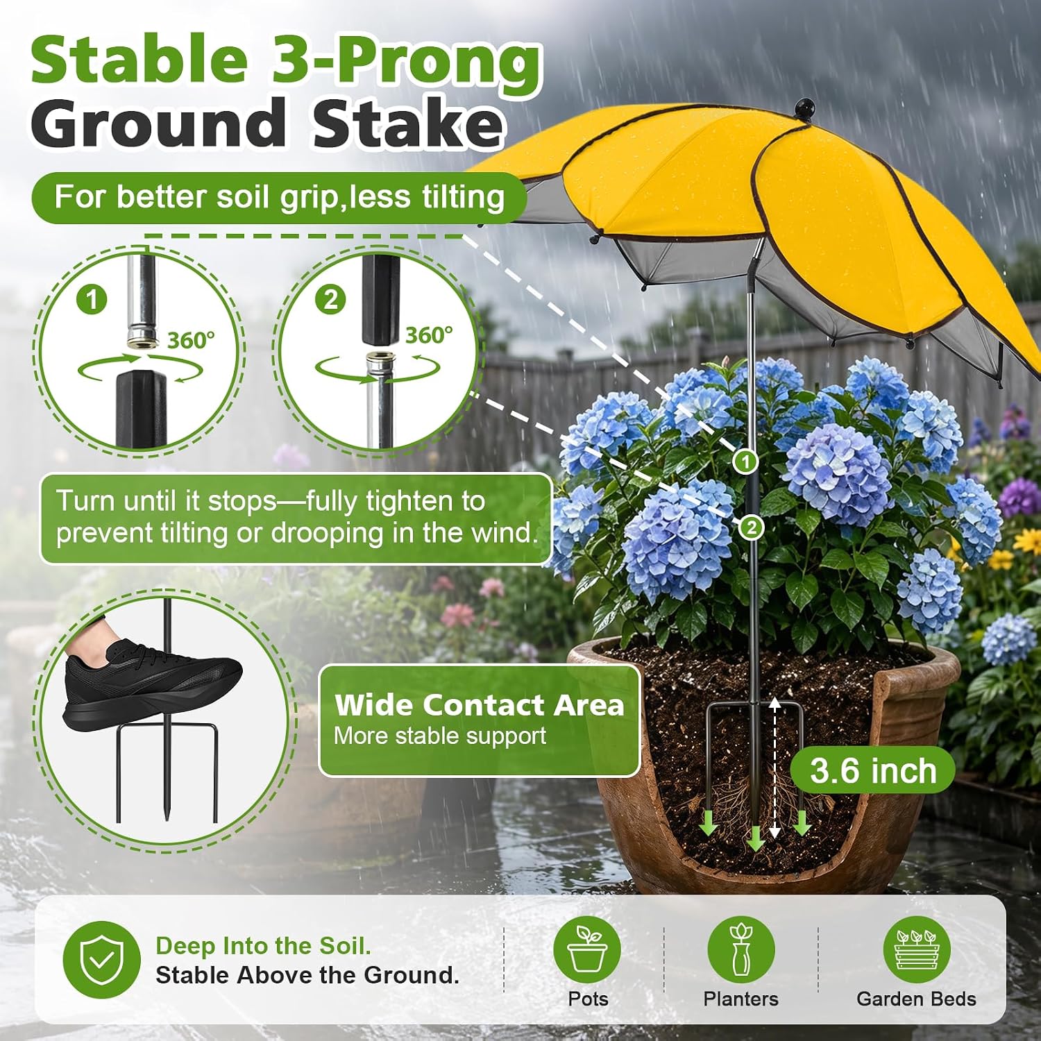 Plant Umbrella,3Pack Sun Shade for Outdoor Potted Plant Flower,24.8” Canopy