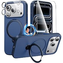 360Ring Stand for iPhone 17 Pro Max Case,Anti-Yellowing,Blue