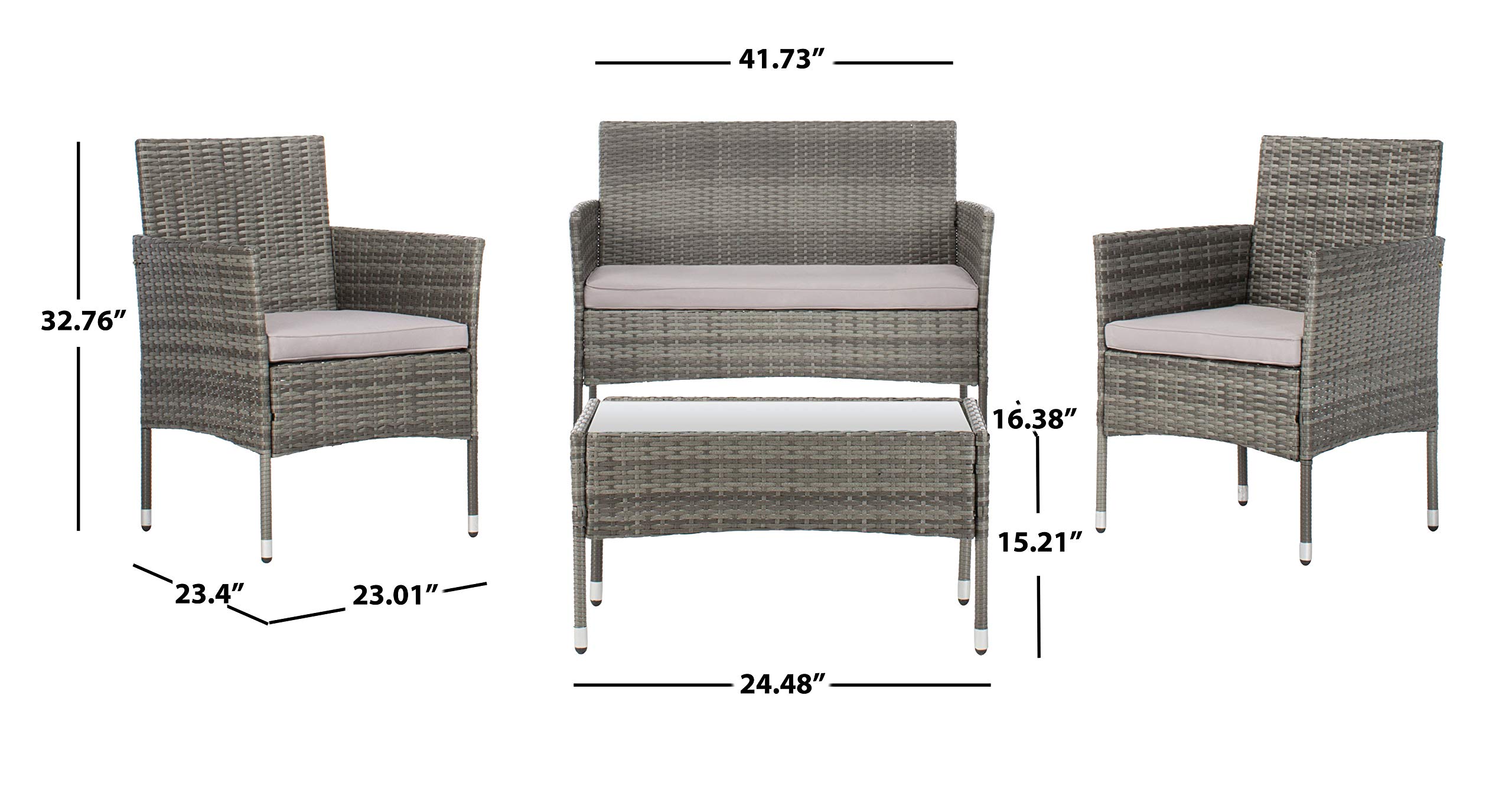 PAT7504B Collection Abdul Grey - Juego de 4 piezas para exteriores 3