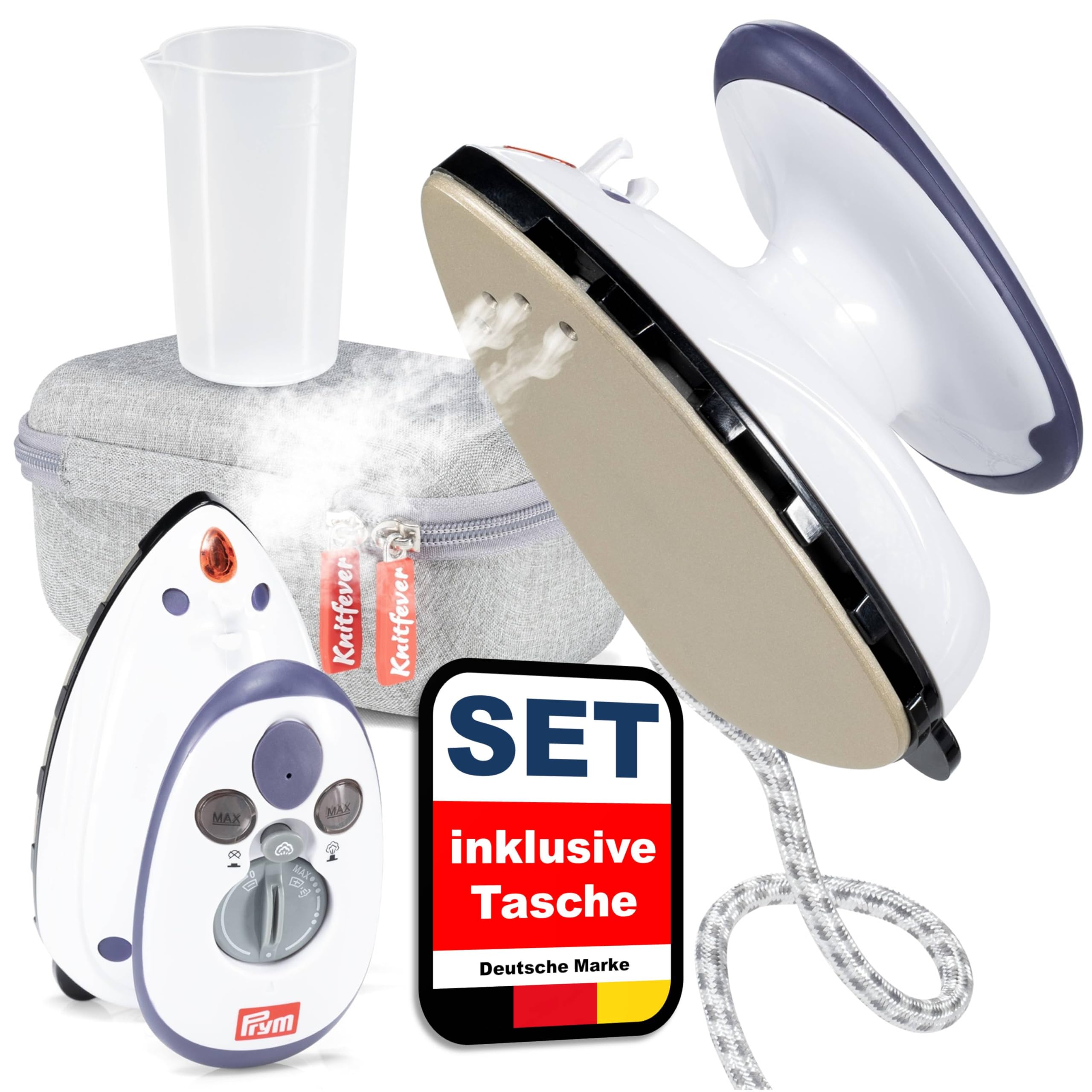 Prym Mini fer à repasser avec sac Knitfever® – Fer à repasser de voyage compact pour les déplacements