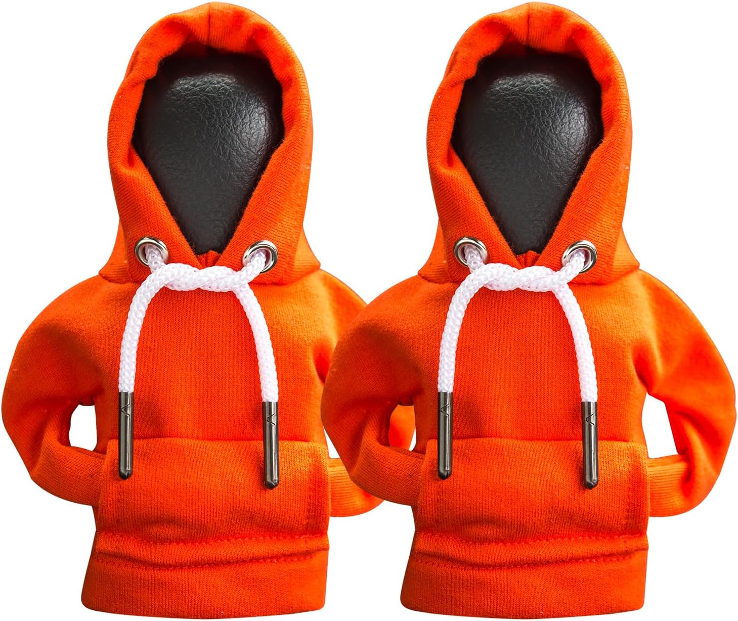 2Pcs Car Shift Knob Hoodie,Gear Shift Hoodie,Funny Sweater Hoodie for Gearshift,Automotive Interior Accessories（Orange）