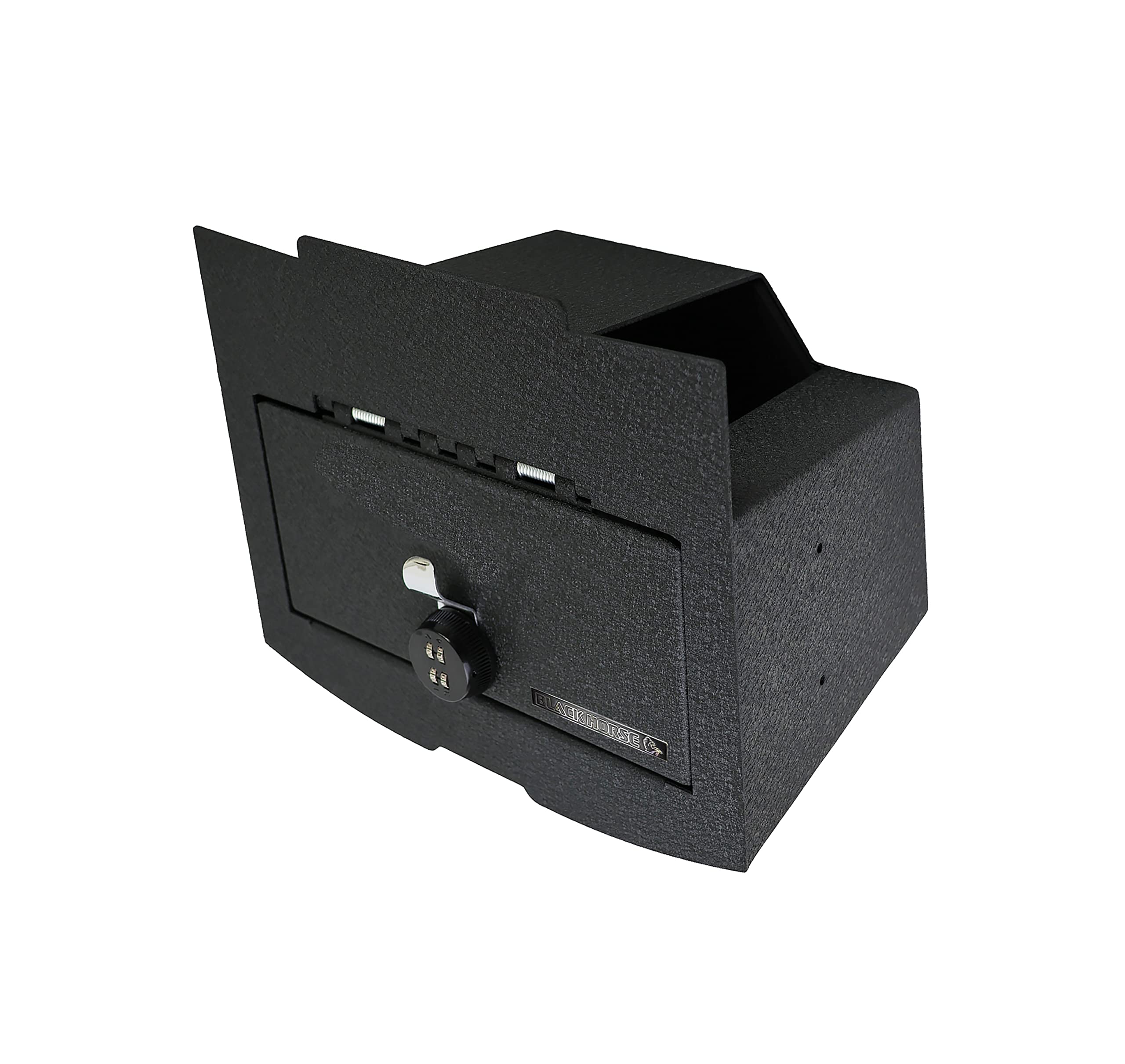 Black Horse Center Console Safe Black Compatible with 09-10 Dodge Ram 1500|11-18 Ram 1500|09-10 Dodge Ram 2500|11-18 Ram 2500|09-10 Dodge Ram 3500|11-18 Ram 3500|2019 Ram 1500 Classic