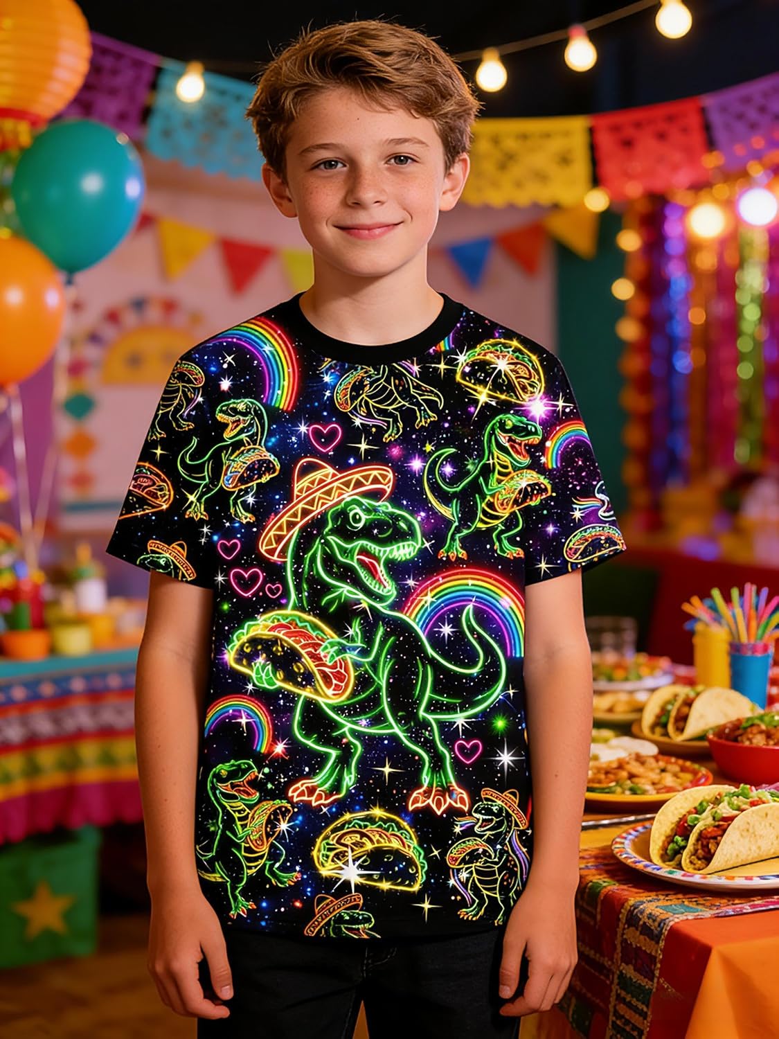 Enlifety Boys Girls T-Shirts 3D Graphic Shirts Kids Cool Short Sleeve Tees Size 4-14T - Image 4