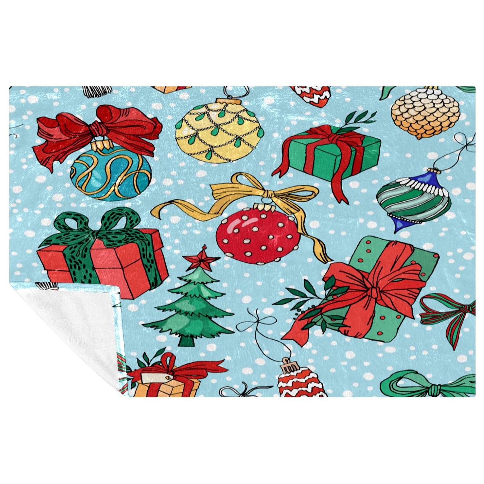 Couverture motif sapin de Noël de qualité supérieure plaid doux et chaud 150 x 100 cm