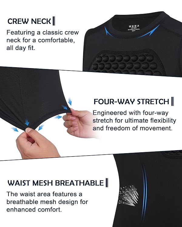 Roadbox Youth Baseball Chest Protector, Heart Guard Sternum Protection Padded Compression Shirt Softball Football Lacrosse by Roadbox - Image 4