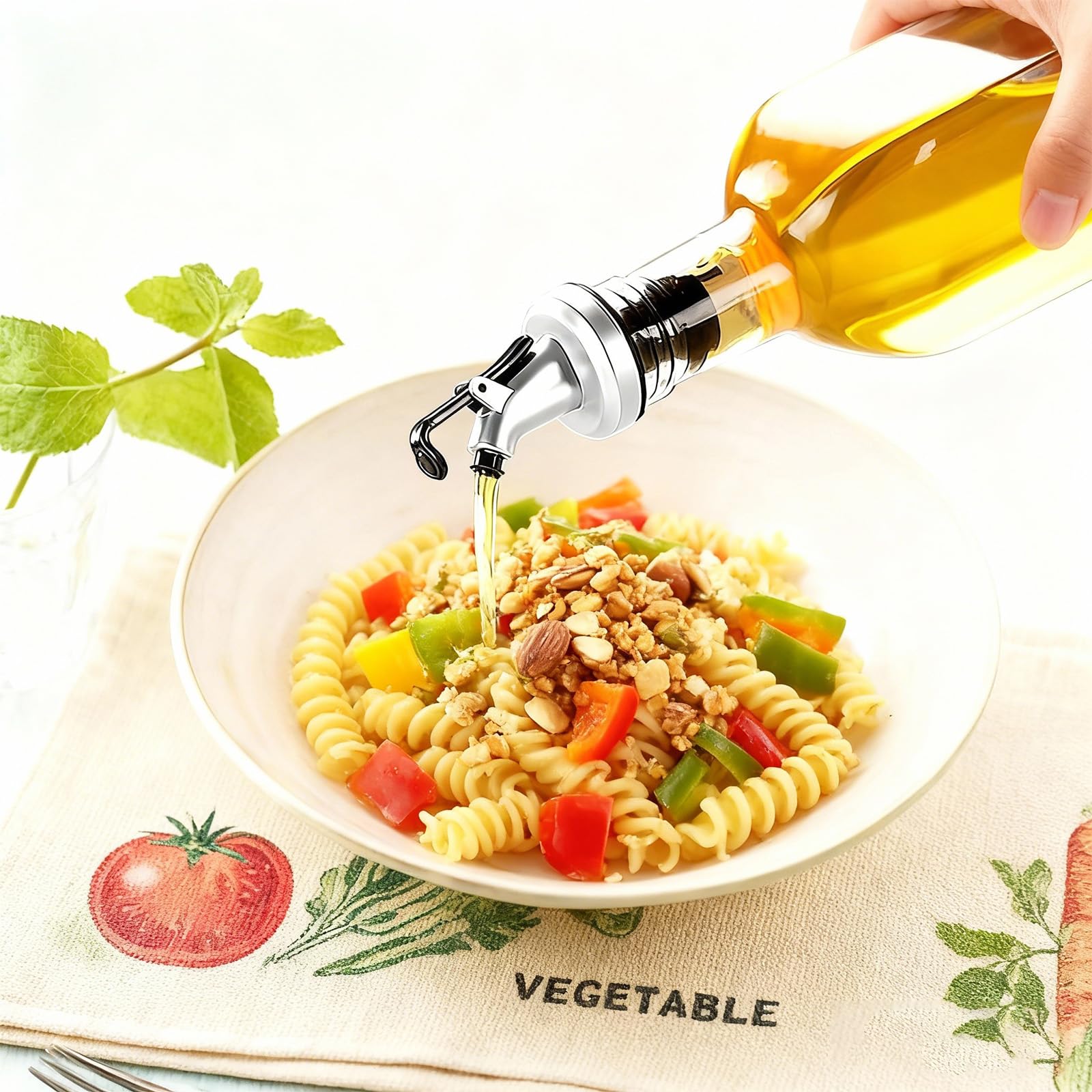 Generisch Bottiglia di olio in vetro da 500 ml con controllo per la cucina, semplice dispenser per olio alimentare