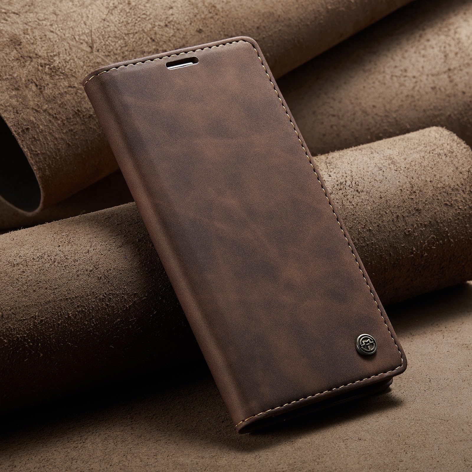 Étui pour Google Pixel 9 Pro housse portefeuille magnétique support café - 6