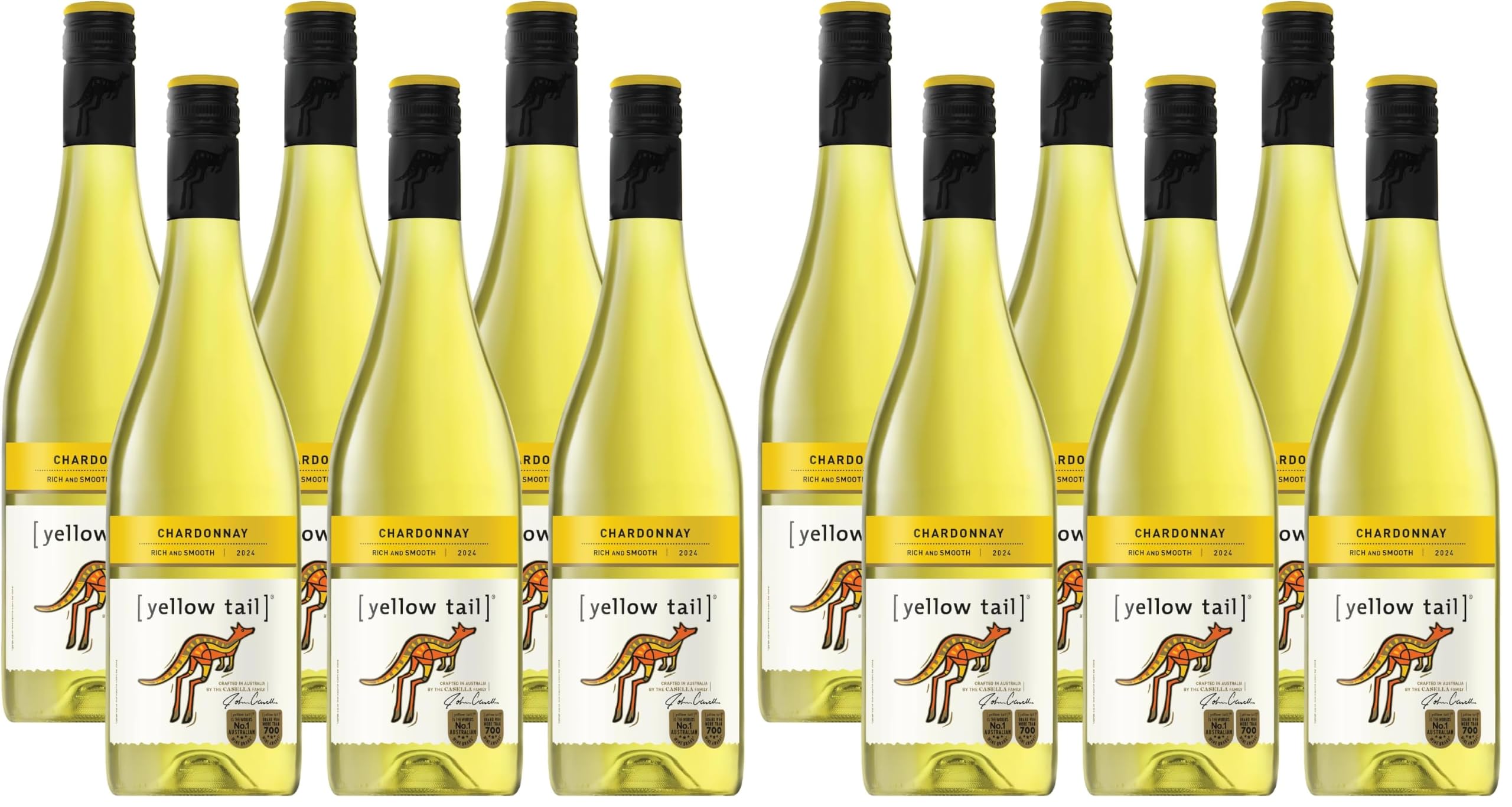 Yellow Tail Chardonnay Halbtrocken - Aromatischer Weißwein aus Australien (6 x 0.75l) (Packung mit 2)