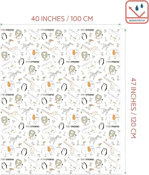 Minimono Mama Sandalyesi ve Aktivite Örtüsü| 3 Farklı Desen Seçeği | Tek Kullanımlık | Kullan At Sıvı Geçirmez | 100x120 cm | 30 Adet (Orman Hayvanları)