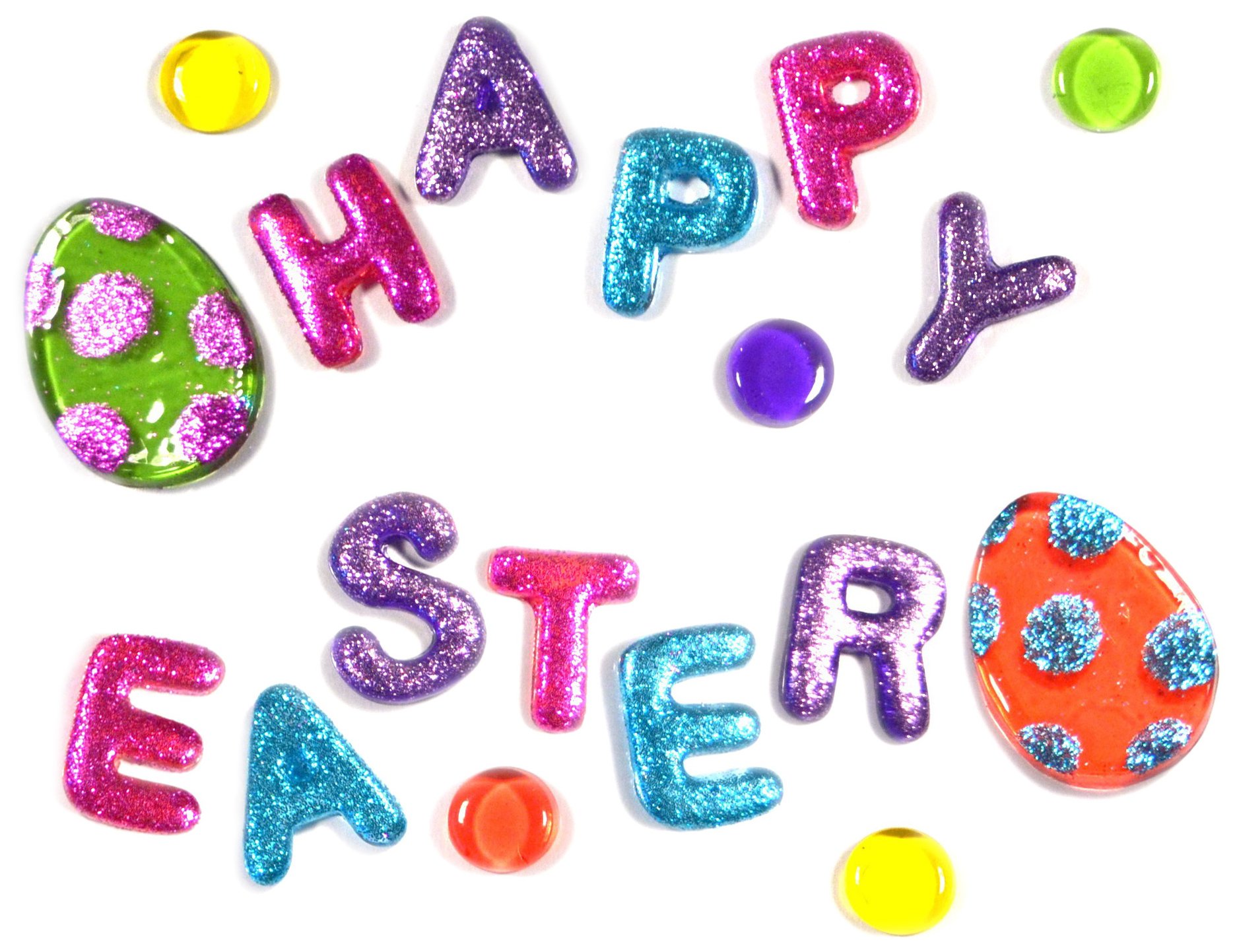 Gel Gems Mini Banner V2TAA00Z00 HAPPY EASTER decorative sticker gel