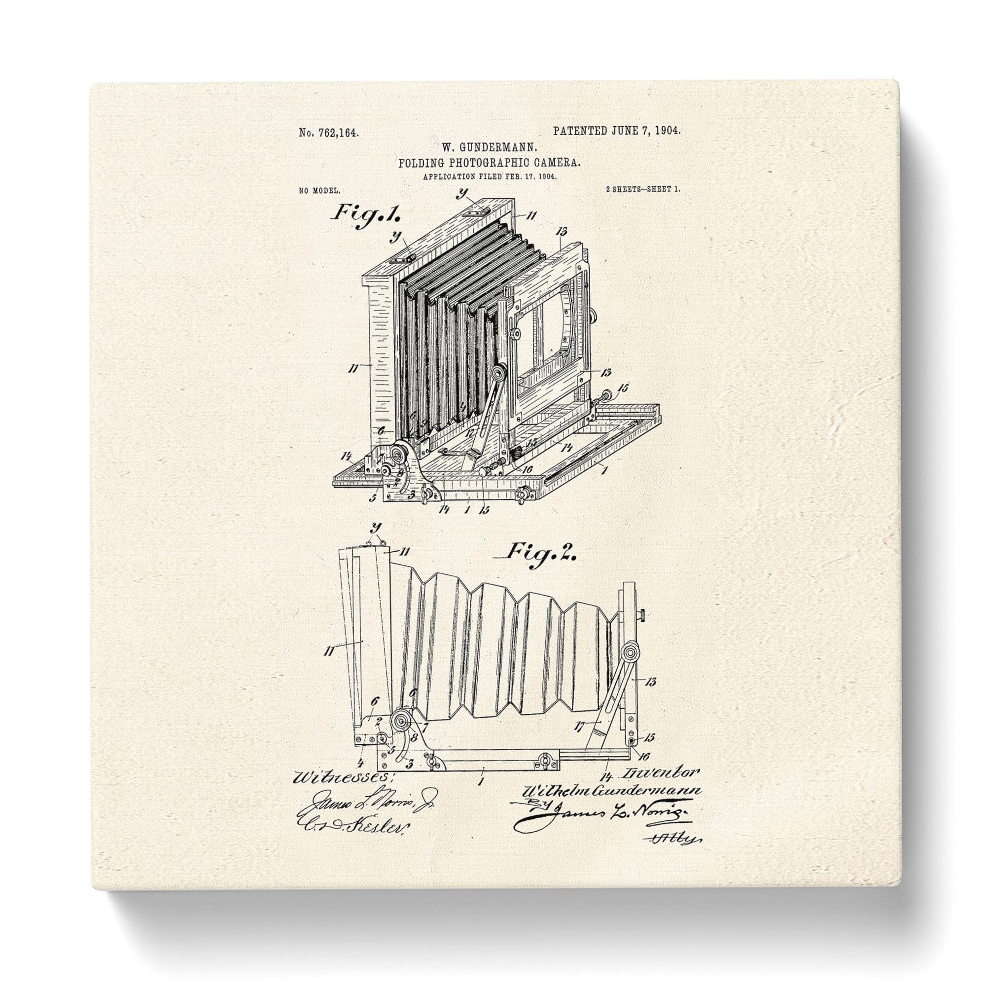 Camera Patent Canvas Print, Mixed, 35L x 35W cm - Image 3