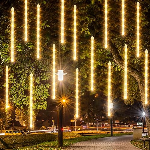 Dazzle Bright Paquete de 3 288 luces LED de Navidad luces de lluvia de meteoritos de 118 pulgadas 8 tubos impermeables enchufables luces de lluvia