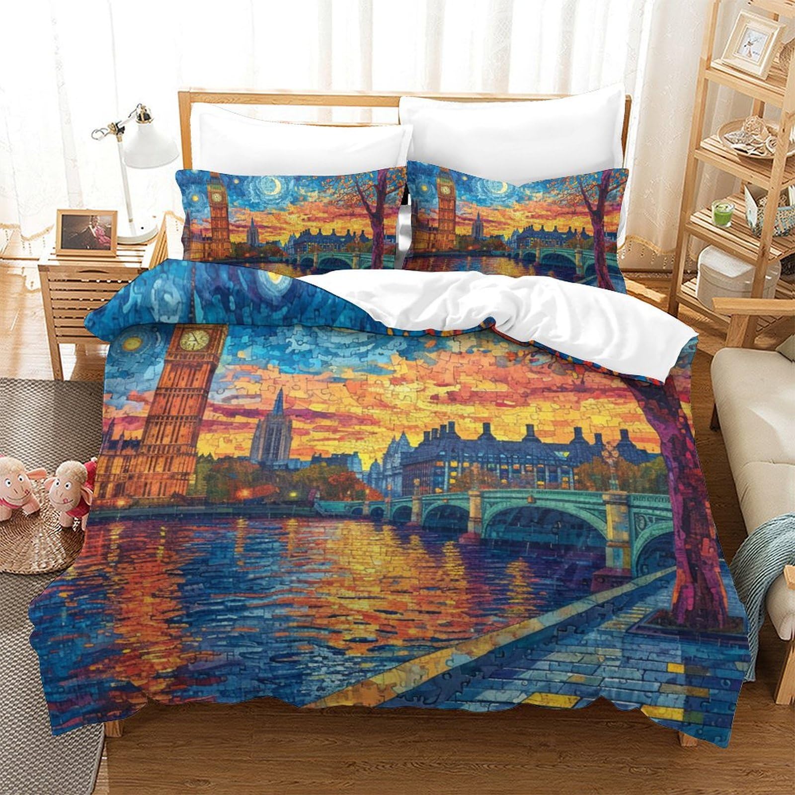 Housse couette antibactérienne et respirante Tower Bridge Londres