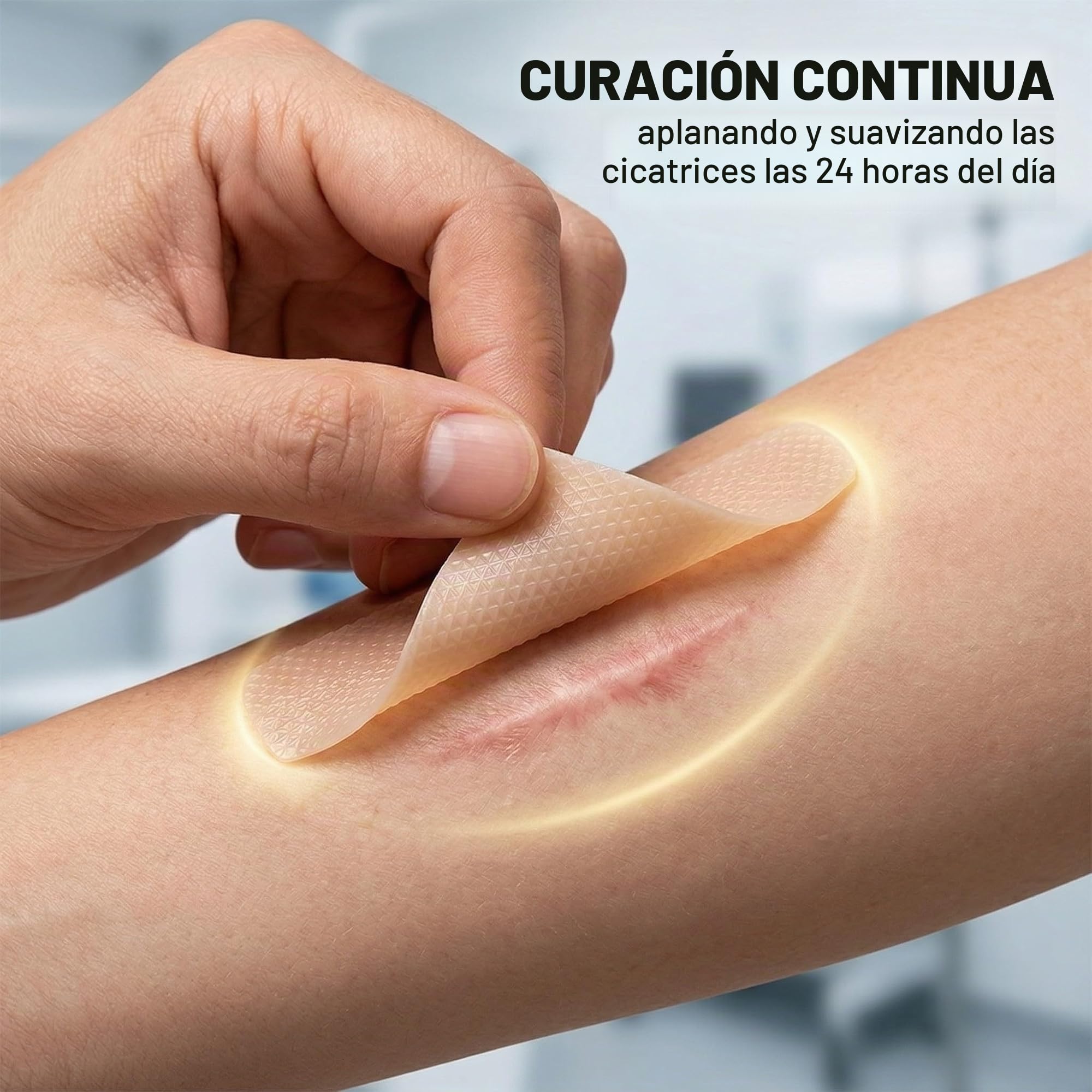 Parche de Silicona para Cicatrices, Rollo Terapéutico para Reducir y Suavizar Cicatrices Visibles, Tratamiento Profesional Reutilizable para Postcirugía, 1 Unidad