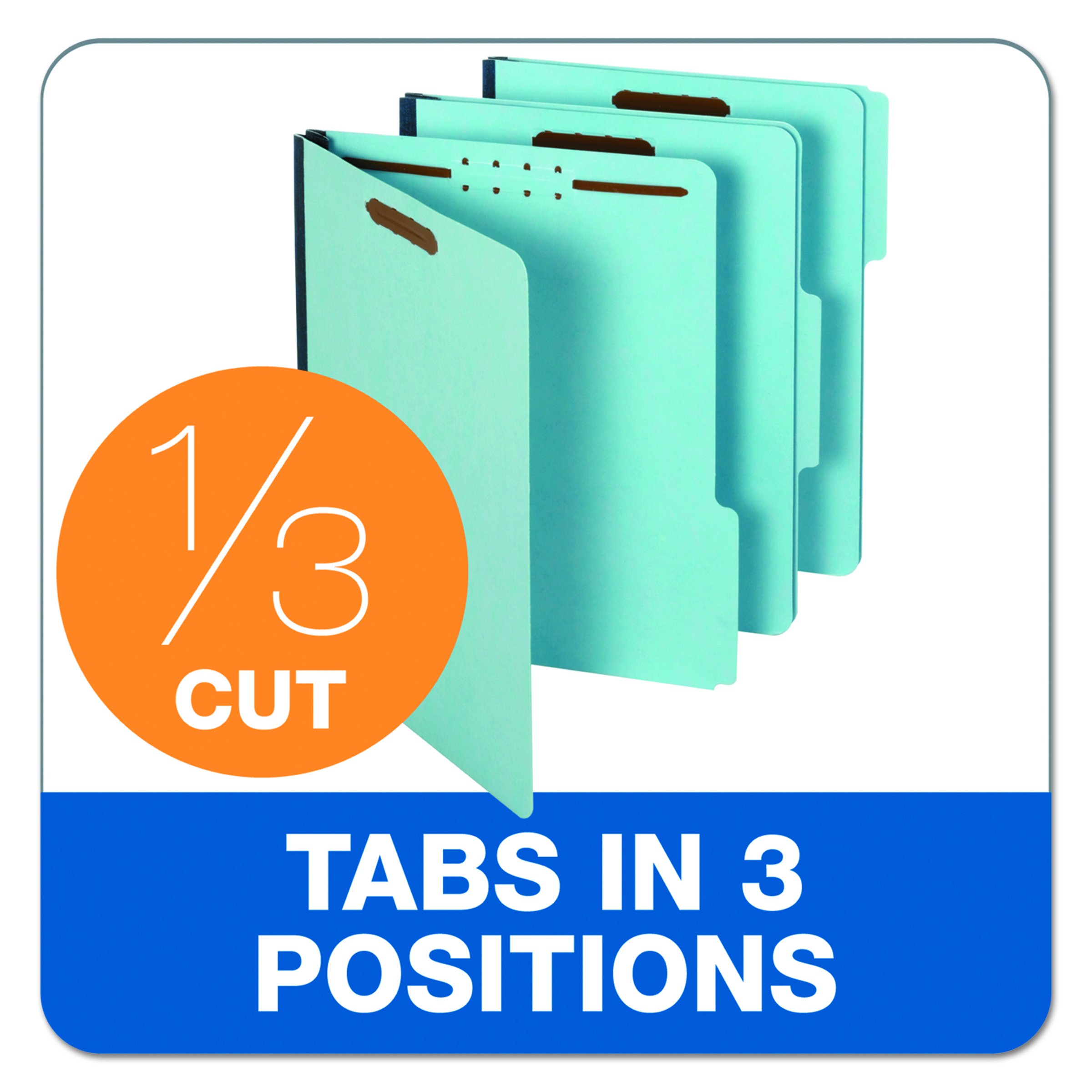 Pendaflex Pressboard Fastener Folders, Letter Size, Light Blue, 2" Expansion, 1/3 Cut, 25/BX (61542)