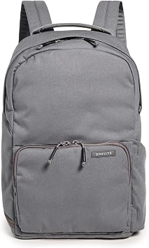 BREVITE Men's The Backpack, Charcoal Grey, One Size