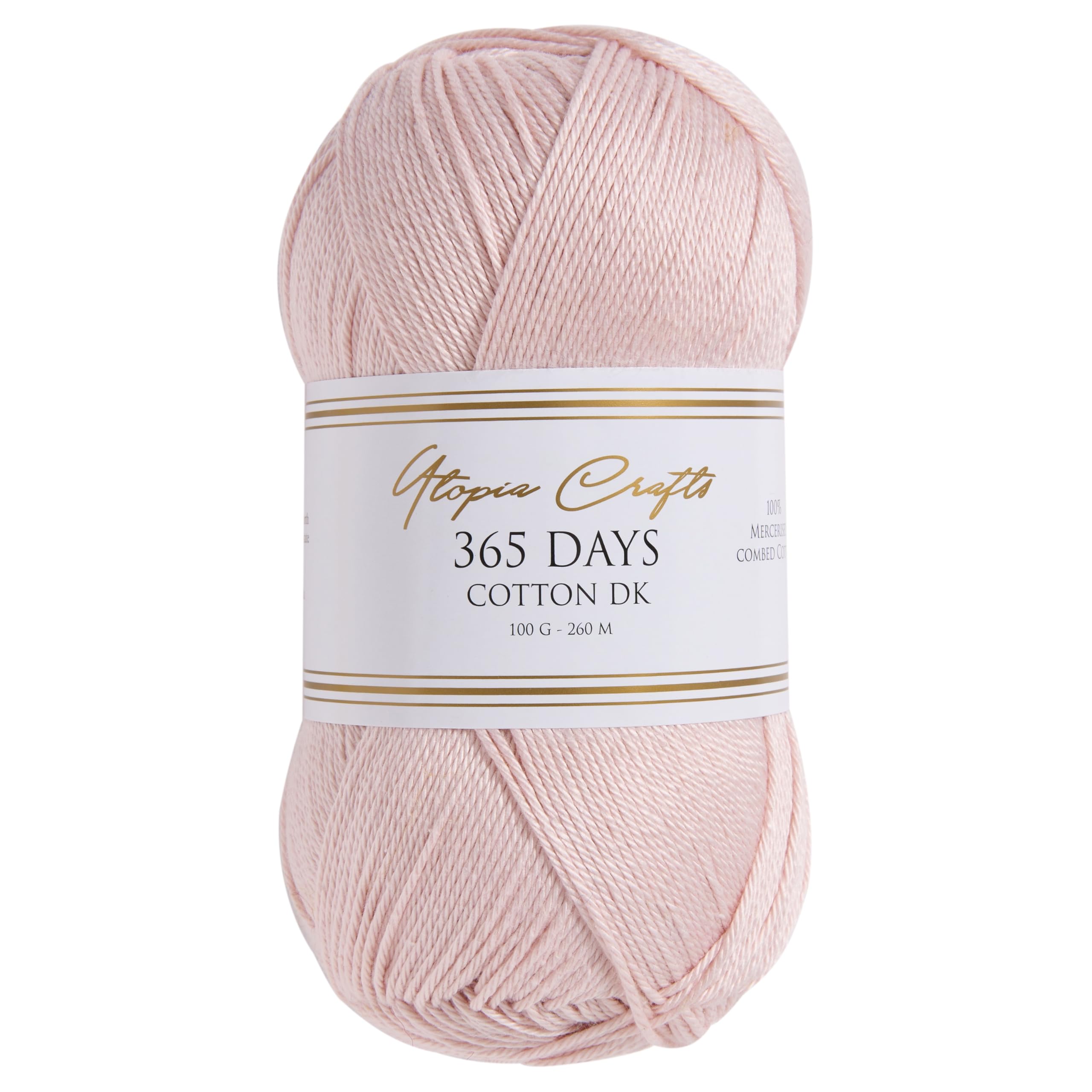 Utopia Crafts 365 Days Mercerised Combed Cotton DK Yarn for Knitting & Crochet 100g (Powder Pink) โ image 1