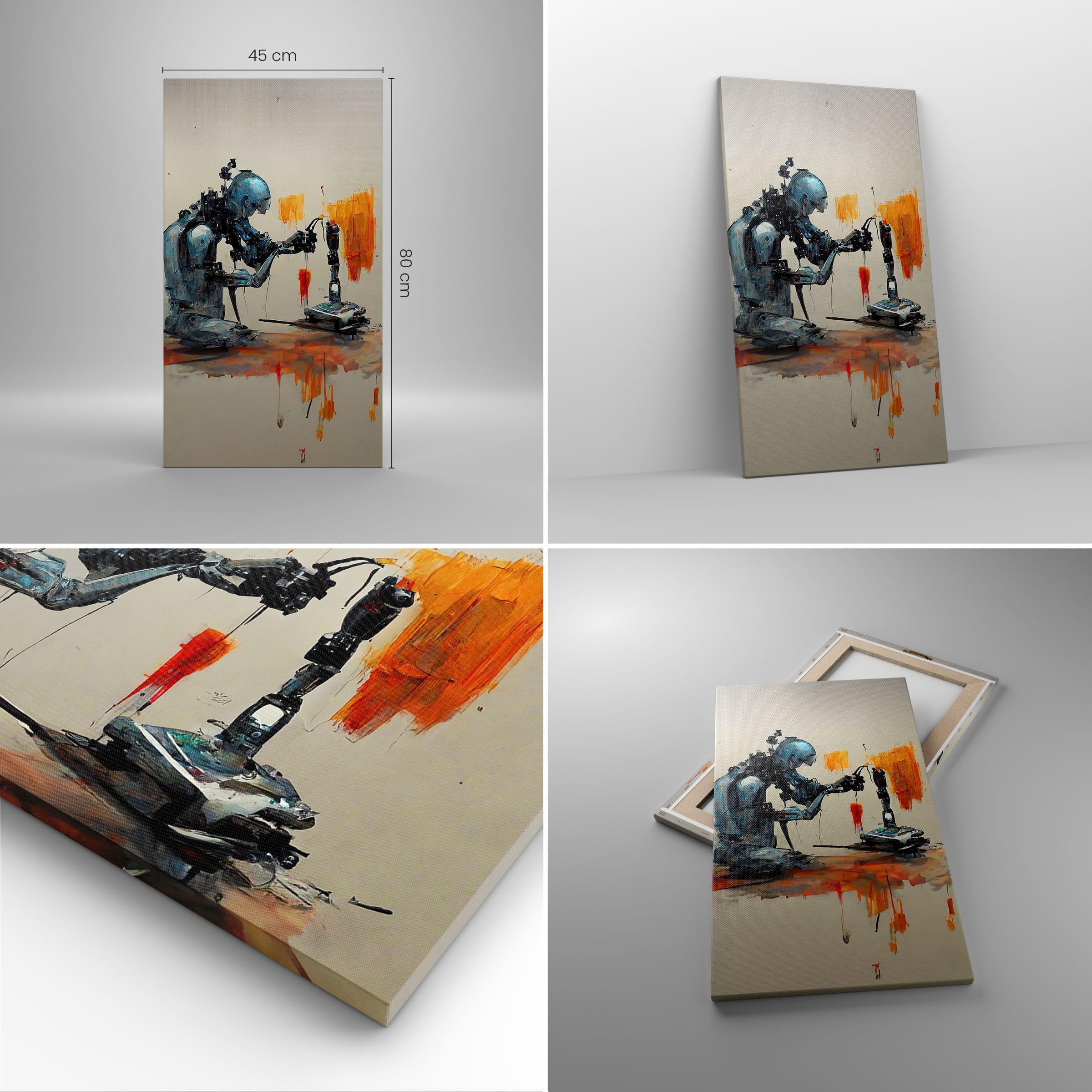 Cuadro Decorativo Sobre Lienzo 50x50 Cm - Motivo Mar Y Costa, Moderno, Para Salón O Dormitorio