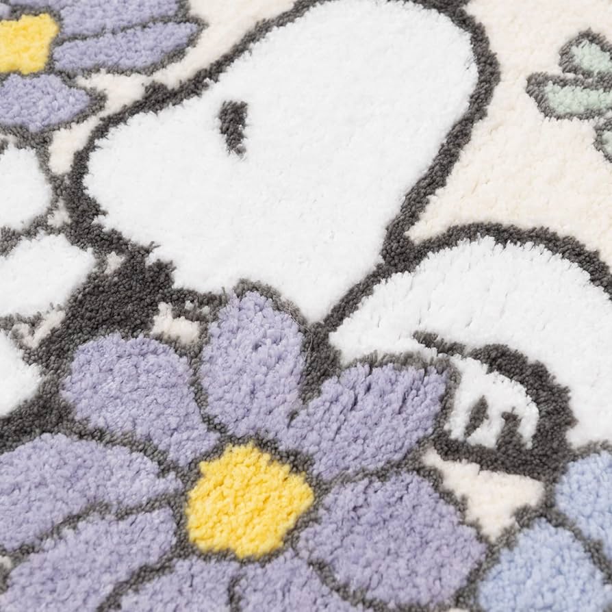 【ぬーぴこ様】専用 Senko 66935 Snoopy Full of Flowers Toilet Mat, Approx. 31.5
