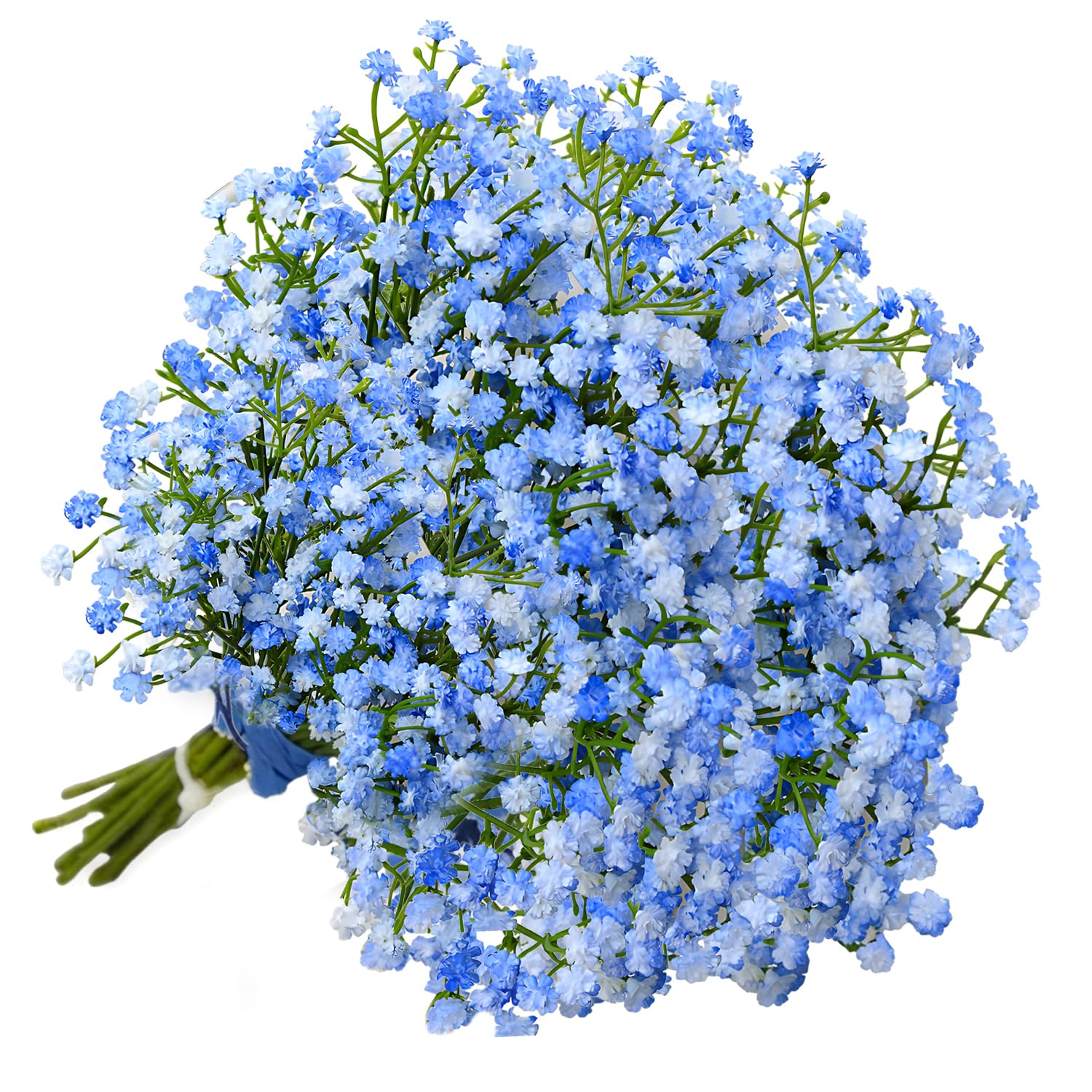 HIVTE 10 Pcs Light Blue Artificial Baby's Breath Flowers, Realistic Gypsophila Bouquet for Home Decor, Wedding Party DIY, Fake Floral Arrangement for Vase