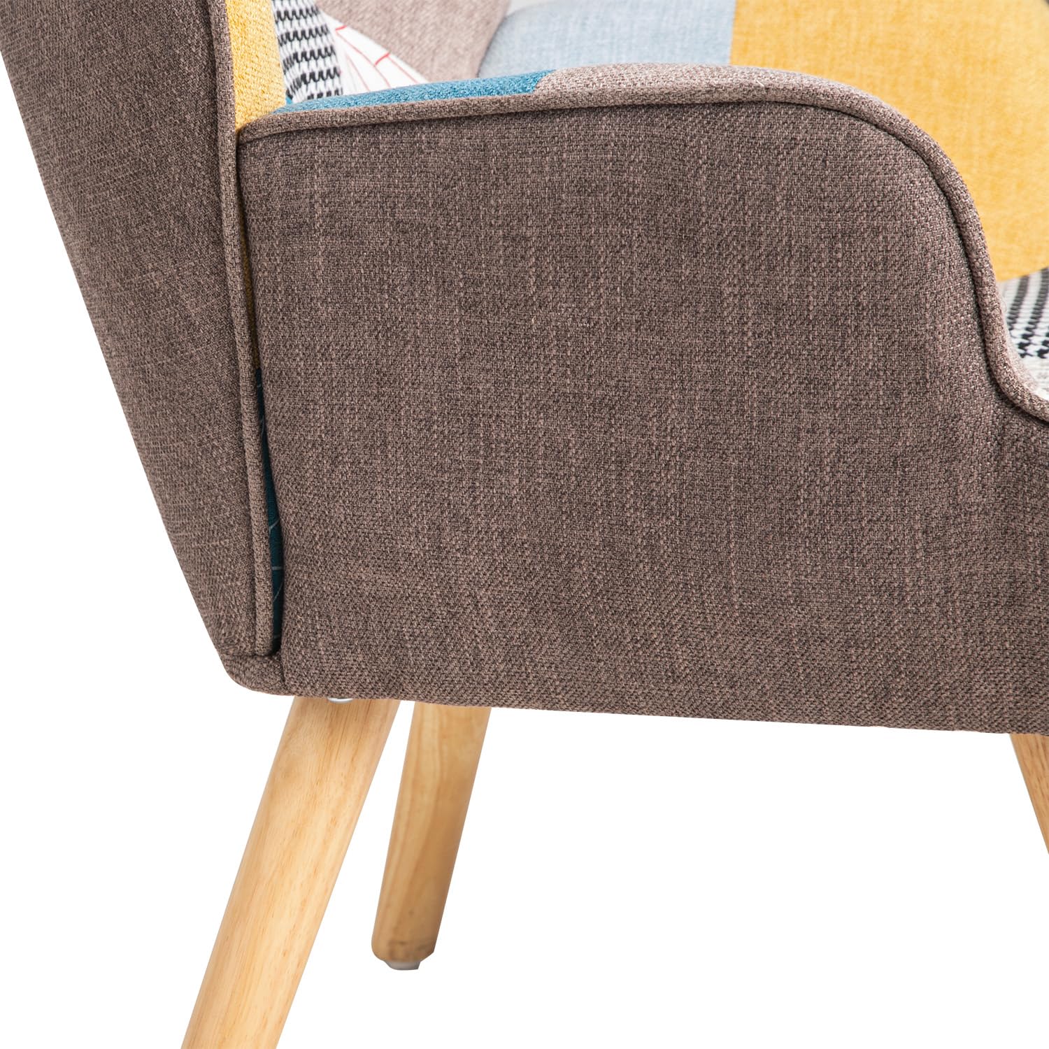 Poltrona Poltroncina Relax Patchwork con Schienal da Arredo Soggiorno Cucina Design