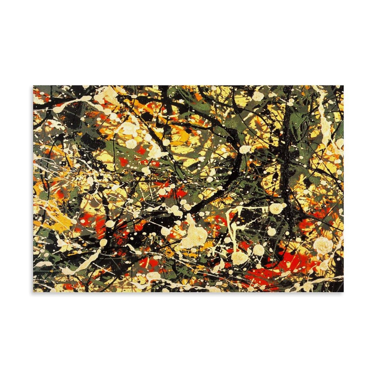 Zhucairr Unframe-Style Jackson Pollock Painter Works《Number 8》Poster Wall Art Picture Painting Canvas Prints Artworks Bedroom Living Room Decor 24X36inch(60X90cm)