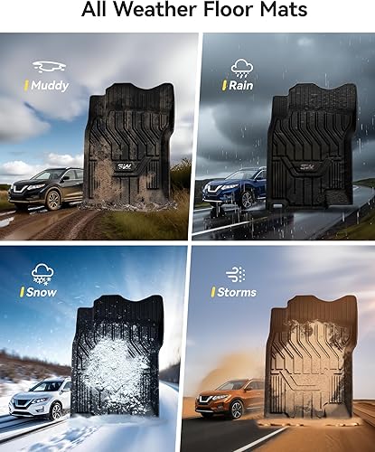 Miniatura 5 de 3W Alfombrillas y alfombrillas de carga para Nissan Rogue 2021-2023, ajuste personalizado, TPE para todo tipo de clima, juego completo de