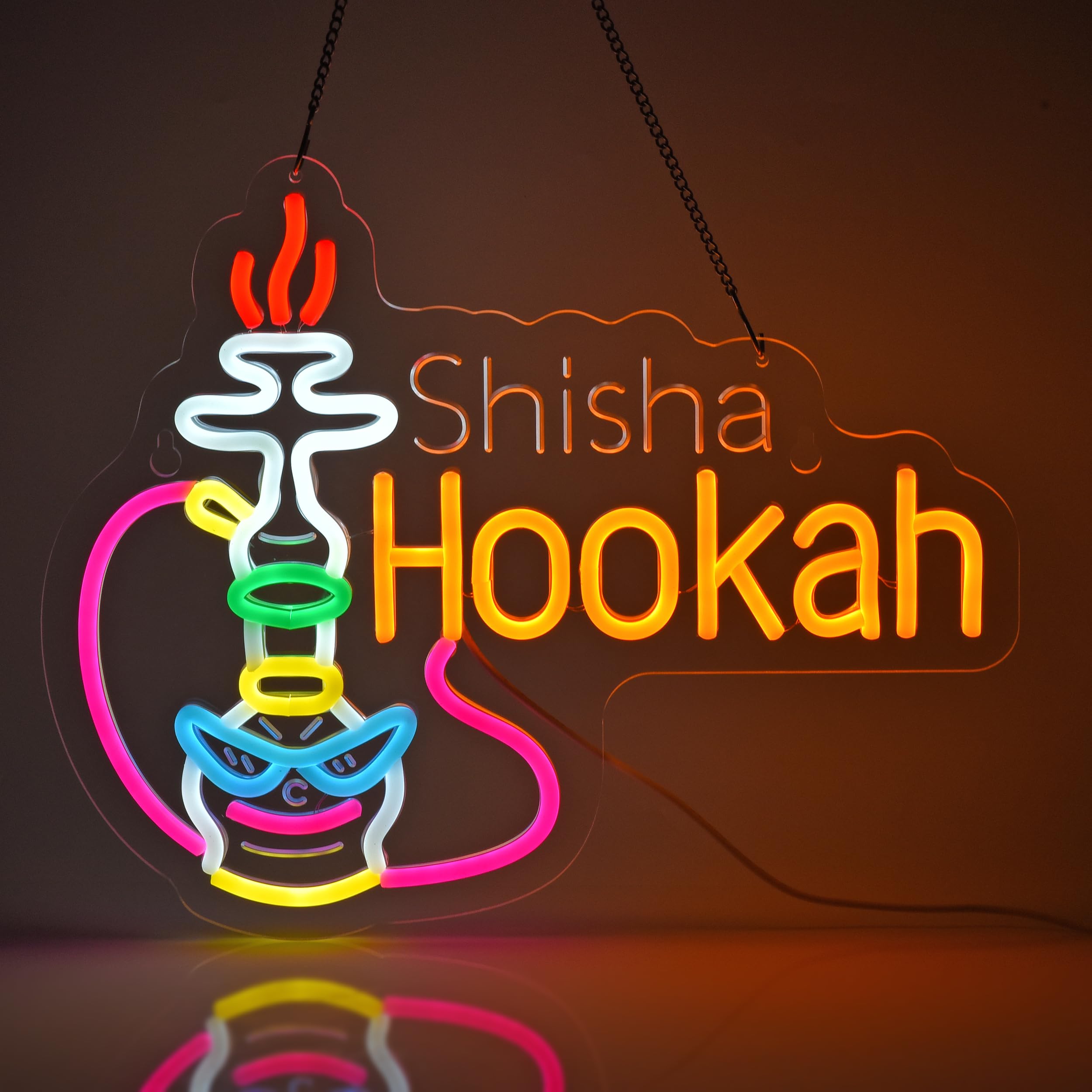 Hookah Neon Sign Hookah Shisha Neon Lights Hanging Wall Art Decoration for Hookah Restaurant Smoke Home Man Cave