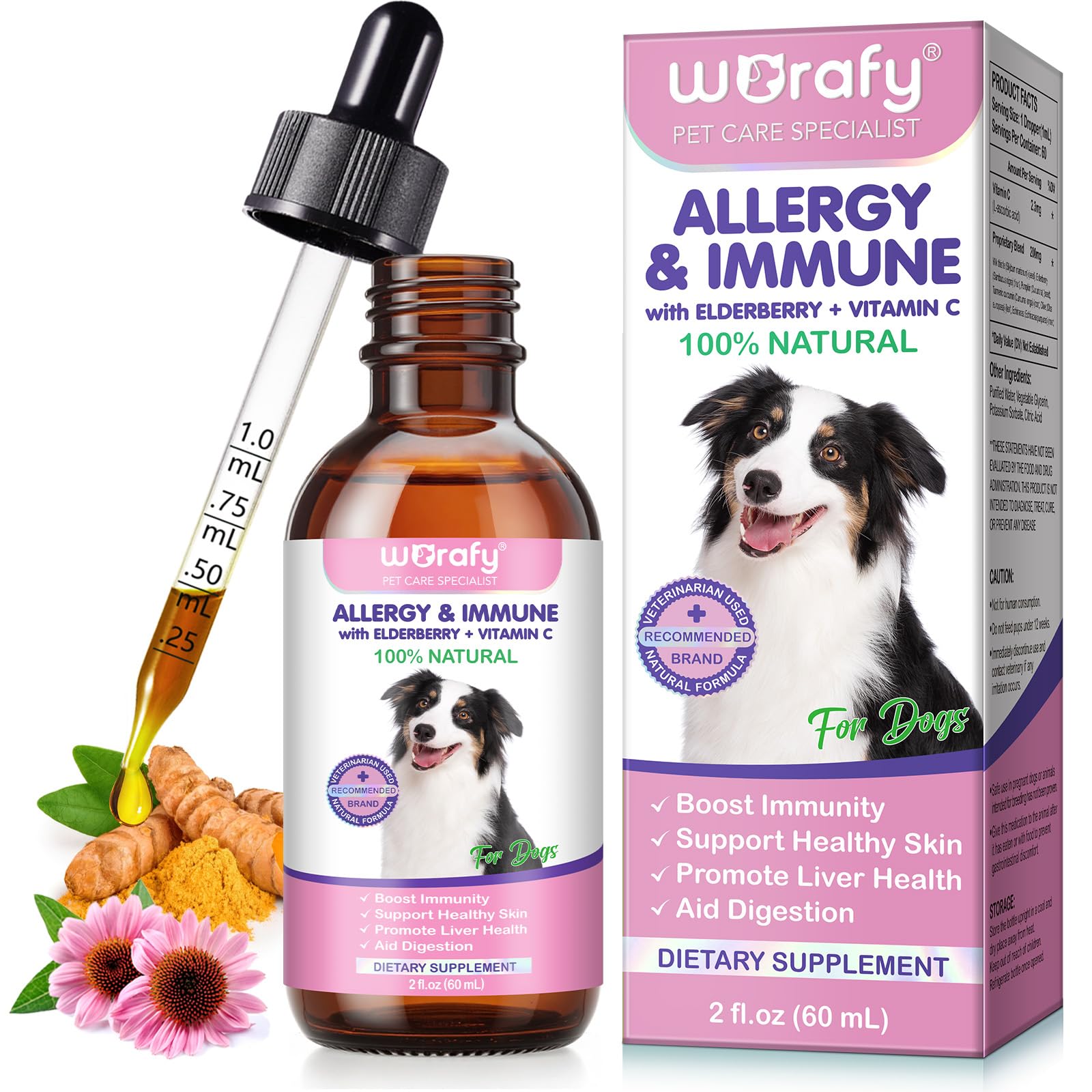 ACYAHAOCA Dog Allergy Relief (2 fl.oz), Allergy Relief Aid for Dogs, Immune Support Supplement, Dog Itchy Skin Relief, Itchy Skin Treatment for Allergies, Natural Pet Supplement