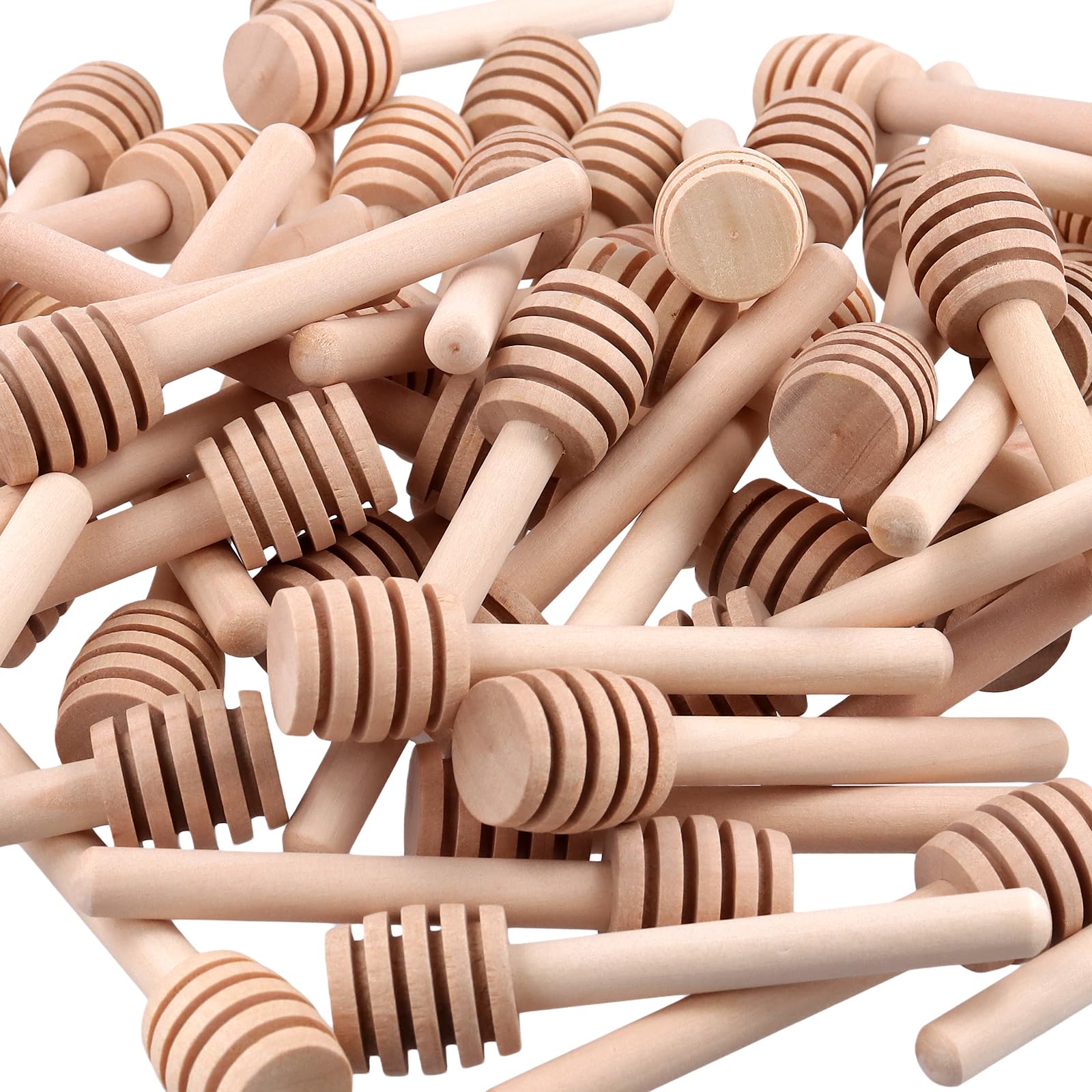 100 Pezzi Bastoncini Spargimiele da 8 cm, Mini Cucchiai di Legno, Cucchiaino Legno per Miele per Matrimoni, Battesimi, Compleanni, Cresime e Comunioni