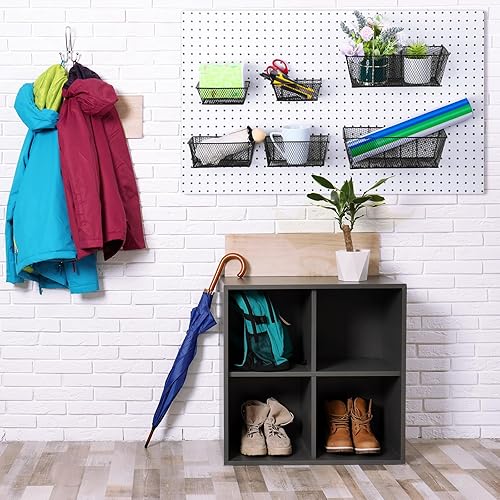 Miniatura 7 de Cestas de tablero de clavijas para montaje en pared, 3 tamaños, accesorios para tablero de clavijas, cesta para el hogar, garaje, organizador