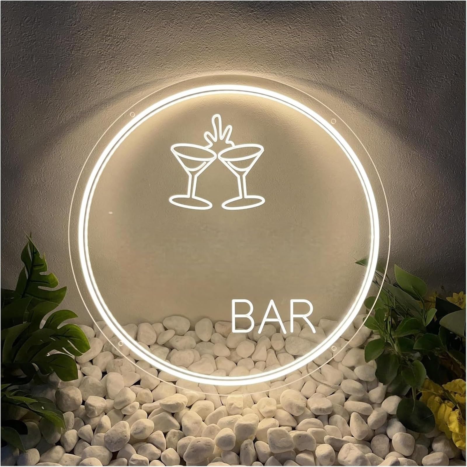 lampe au néon Pour enseigne au néon pour éclairage de bar pour cocktails, club, bistro, magasin, décoration murale 38 cm x