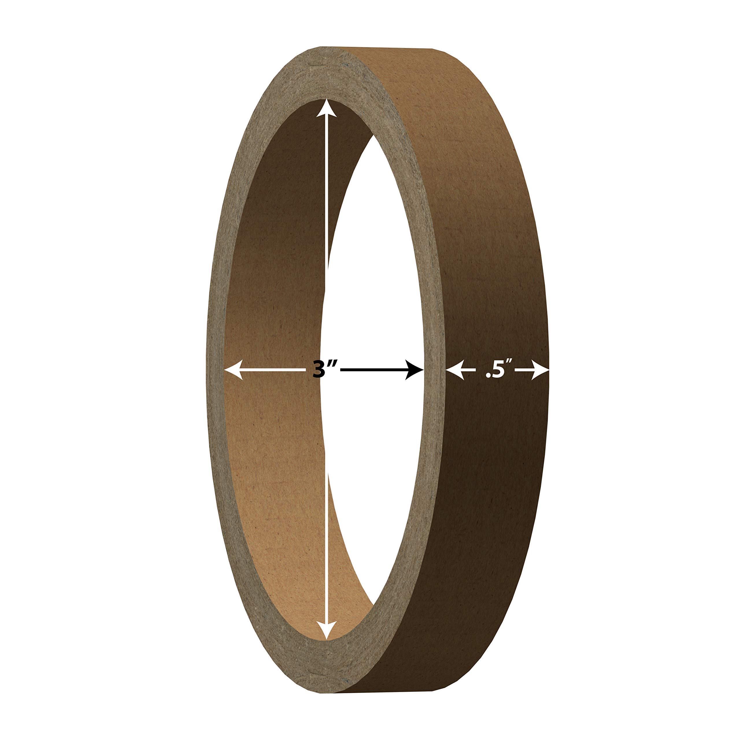Label Cores 3" Inner Diameter. Rigid Cardboard. Variety of Widths Available. (3" Inner Diameter X 0.5" Width (50 Cores))
