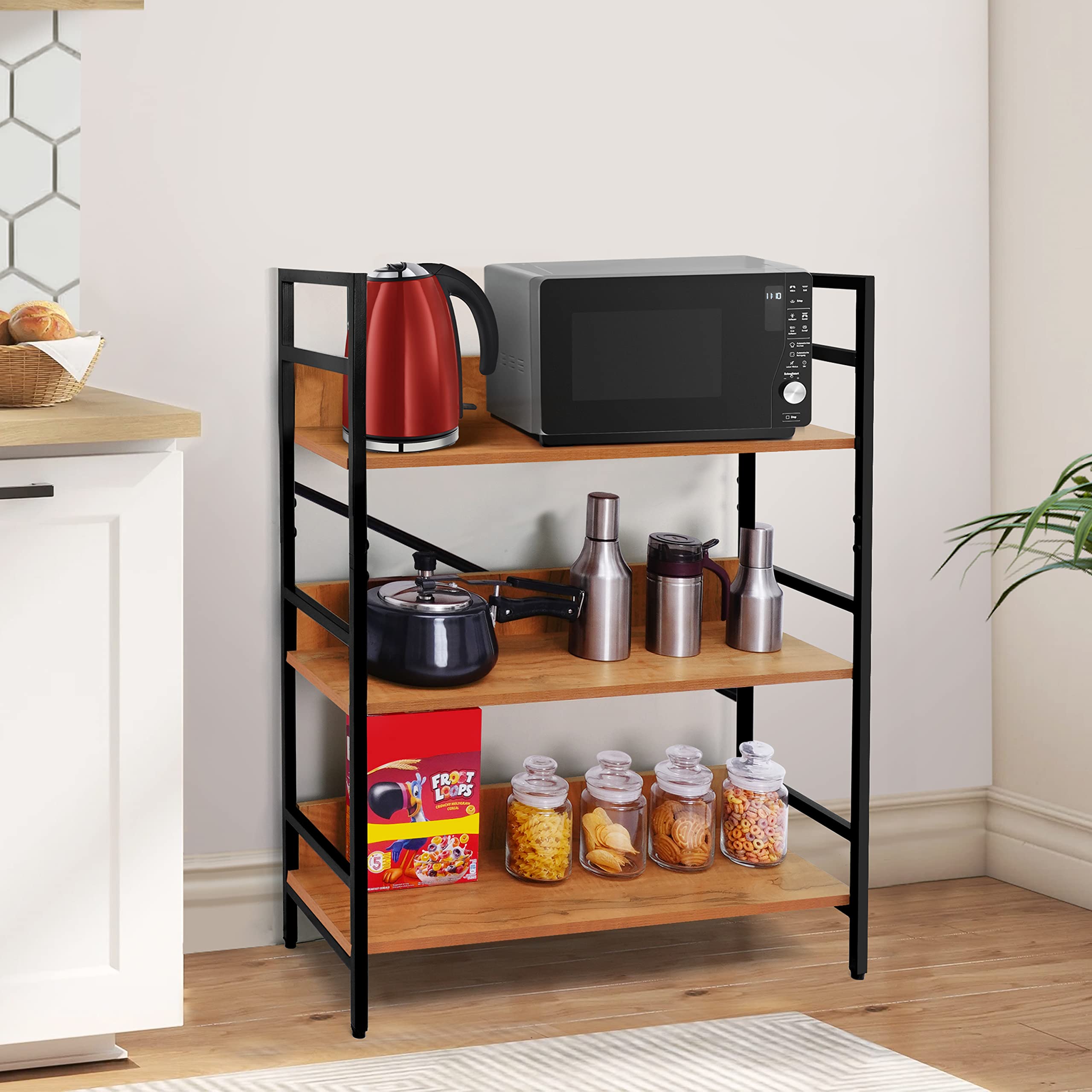 ABOUT SPACE 3-Tier Multipurpose Utility Rack (3 Ft) - Wooden Rack