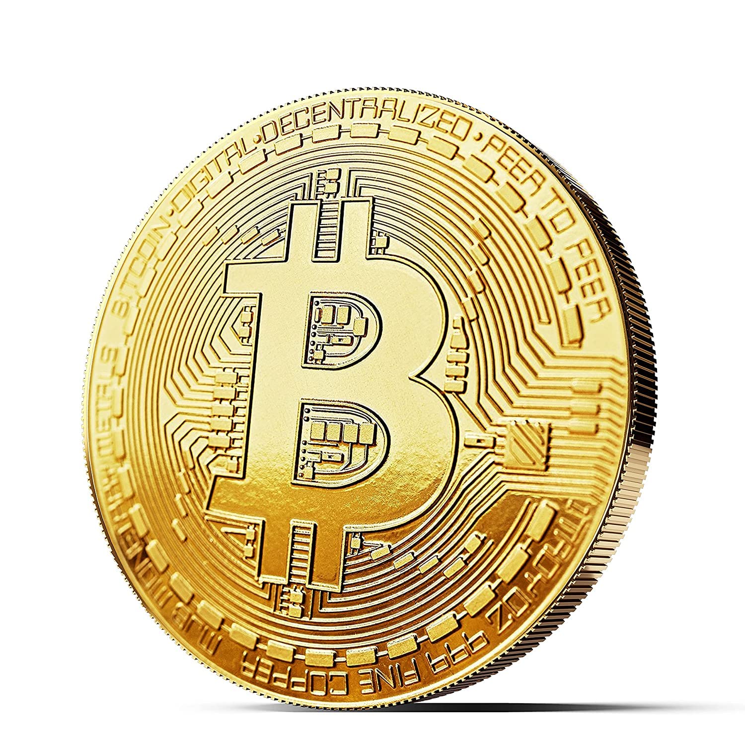 Dawnzen 12 Pz Bitcoin Moneta Fisica, Oro Placcato Moneta Bitcoin Regalo Collezionabile BTC Coins con Capsula Protettiva