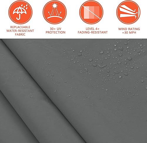 Miniatura 5 de VEIKOU Toldo retráctil para patio de 10 x 12 pies, toldos para patio con toldo ajustable, toldo manual, toldo para ventana, refugio para puerta con