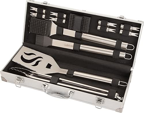 Cuisinart 14-Piece Deluxe Stainless Steel Grill Set, Grilling Accessories Kit