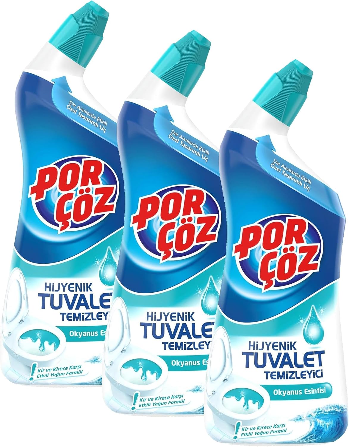 Porçöz Tuvalet Temizleyici Jel Okyanus Esintisi 750 ml (3 paketi)