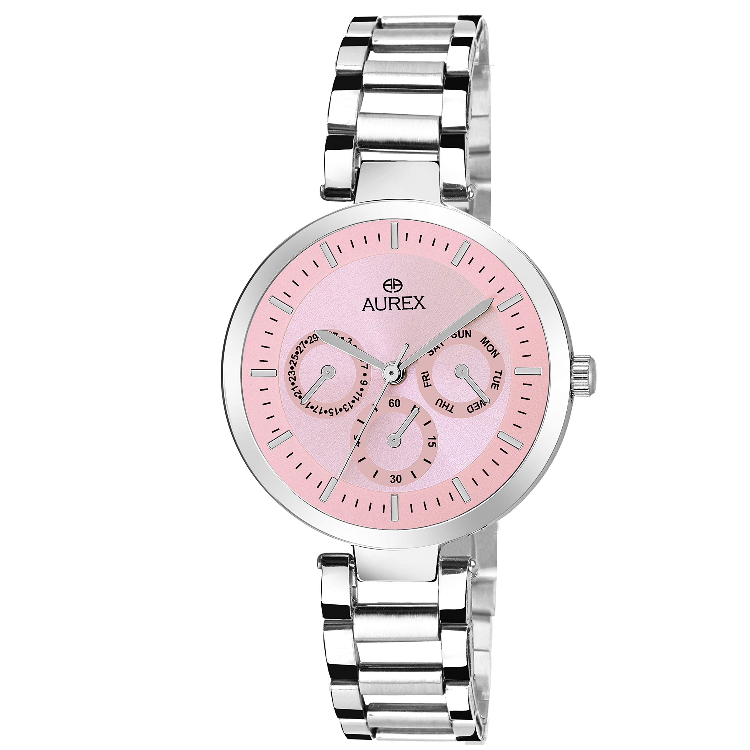 Aurex Analogue Pink Dial Round Shaped Stainless Steel Bracelet Womens Watch (Ax-Lr551-Pkc) (B08DK831J5) Amazon Price History, Amazon Price Tracker