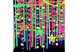 Glow in the Dark Party Supplies: 508ft UV Neon Paper Garland Crepe Streamers