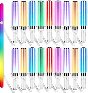 Lewtemi LED Glow Sticks 15 Color Party Flashing Light Multicolor 2 Light Modes Bright Flashing Light Sticks for Festivals Rave Birthday Concert Party Supplies (12 Pcs)