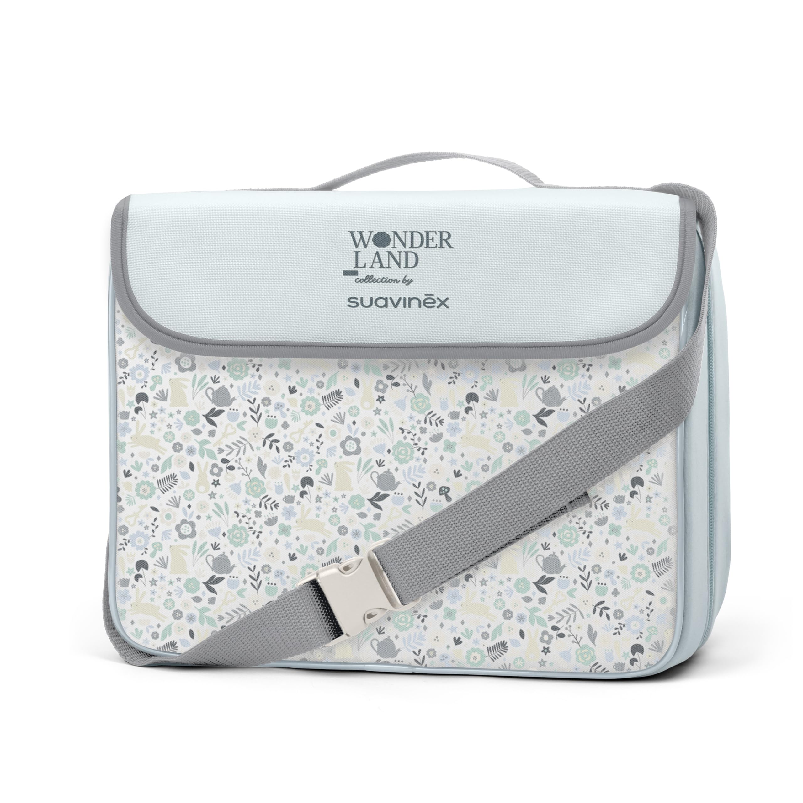Suavinex, Rialzo sedia portatile per Bimbi +6 Mesi, Rialzo sedia per la pappa,Trasformabile in Borsa, Facile da Pulire, Leggero, con Tracolla, Comodo, Morbido e con Schienale, Azzurro