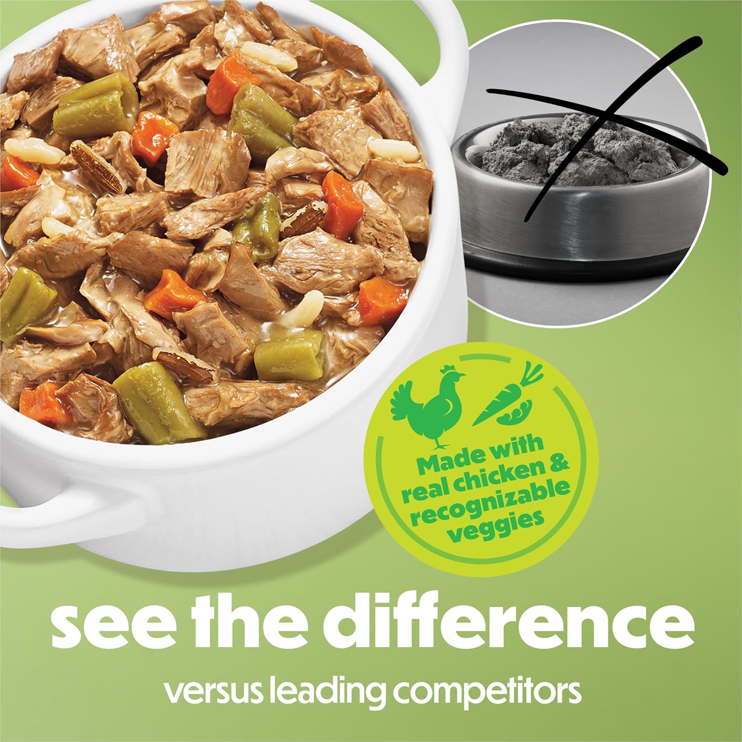 Purina Beneful Dog Food Freshly Prepared Meals Simmered Chicken Medley with Carrots, Green Beans, and Wild Rice - (Pack of 8) 10 oz. Tubs