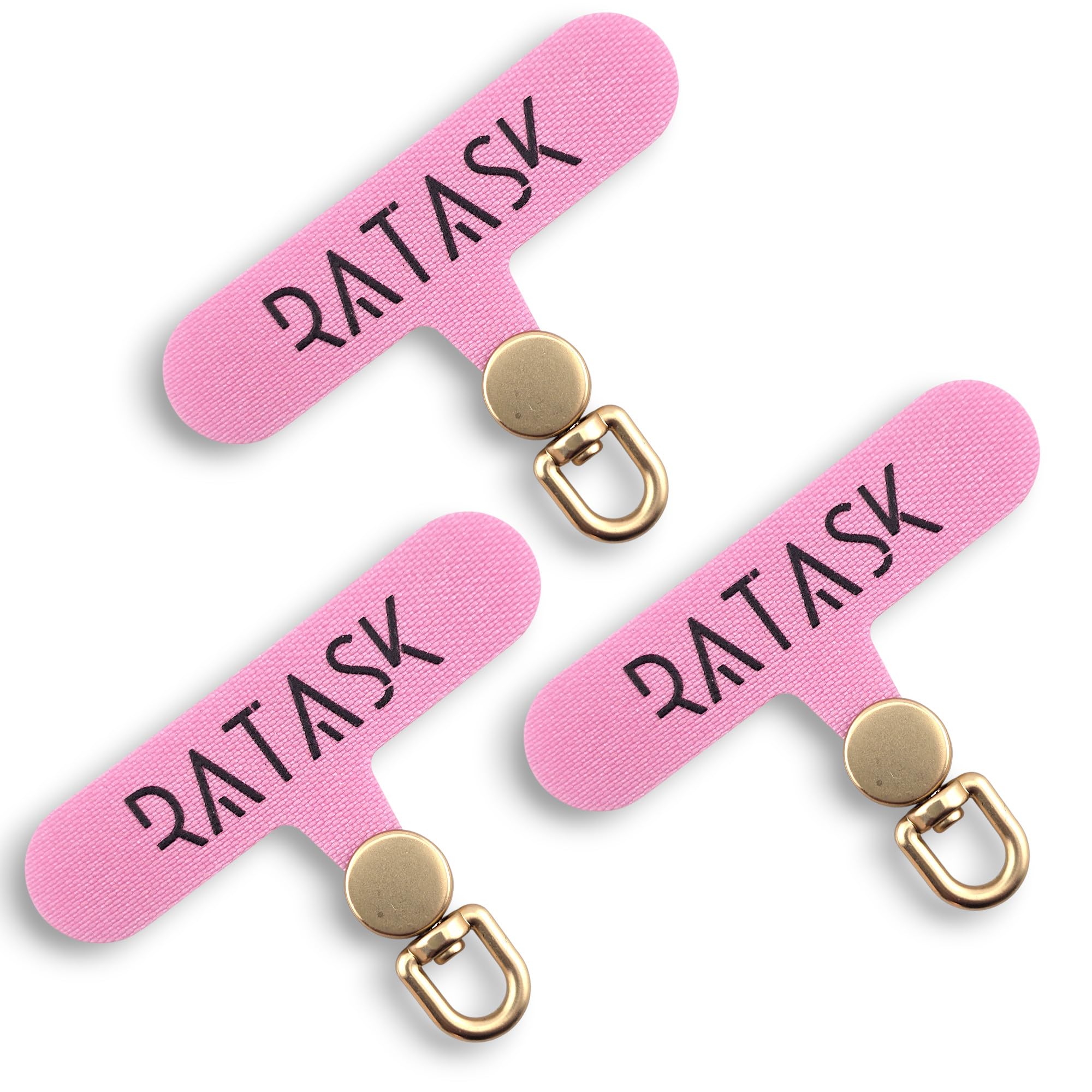 Ratask Unisex Pink Tether Tab For Phone Lanyard, Mobile Phone Strap Tether Patch, Universal Tether Patch, Durable Metal Or Soft Fabric Option, Pack Of 3 (Deluxe, )