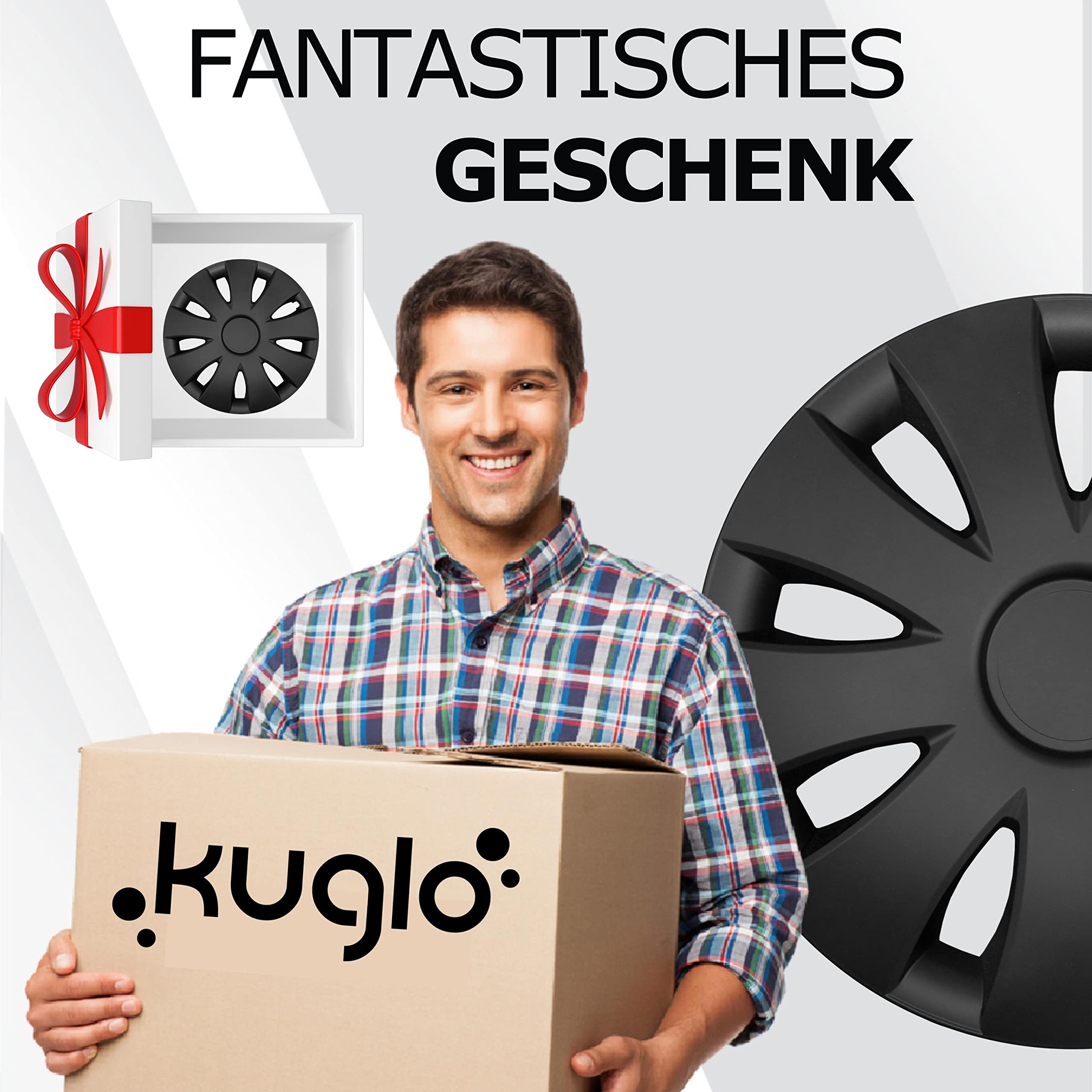 Radkappen 15 Zoll Schwarz Radzierblenden 4er-Set Aura für Stahlfelgen | Zierkappen, Radblenden & Felgenabdeckung, rostfrei & witterungsbeständig, einfache Clip-Montage, für die meisten Automarken