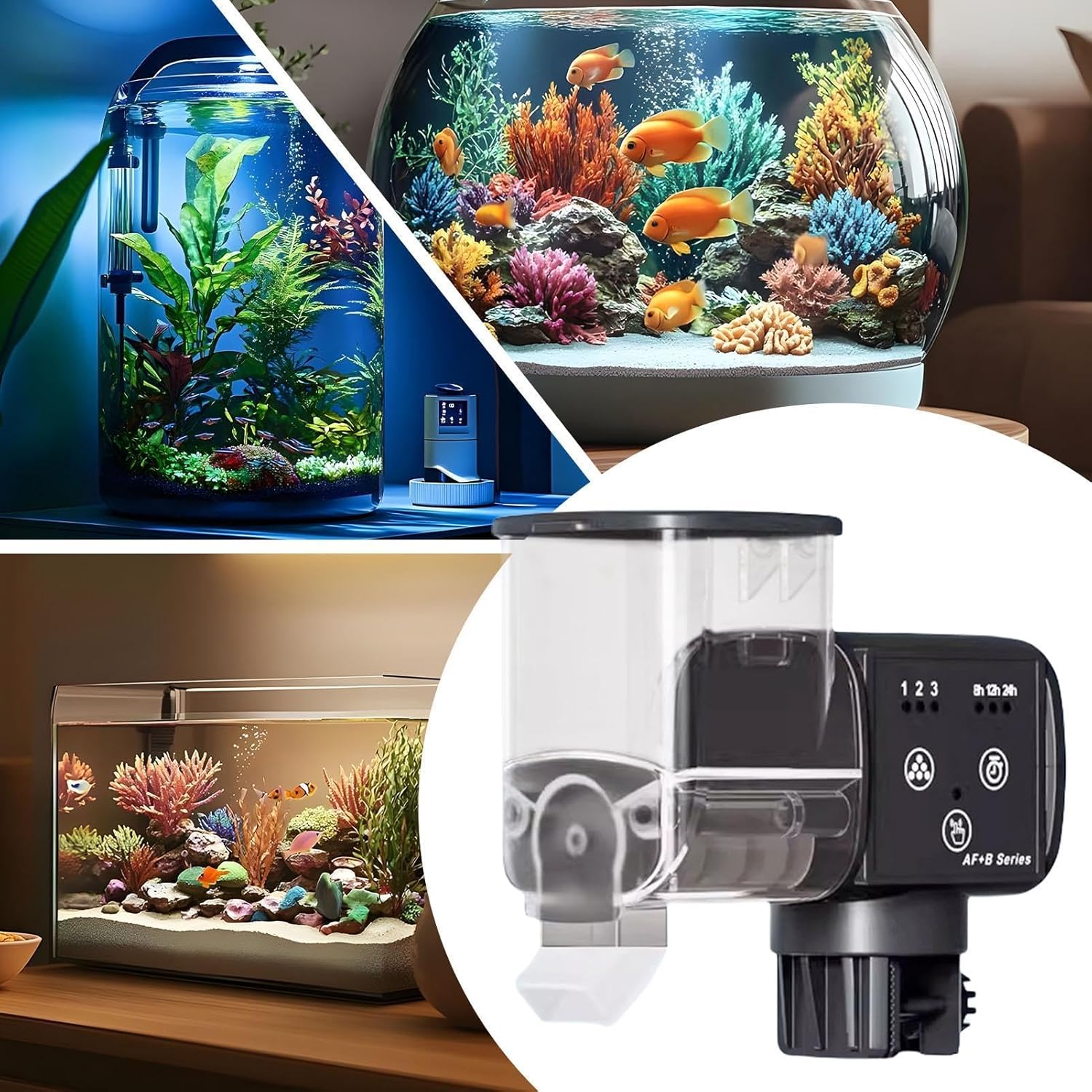 Fish Food Feeder - Waterproof Feeding Dispenser | Aquarium Automatic Feeder | for Betta Turtle Pellet Vacation Weekend Day Traveling Pond