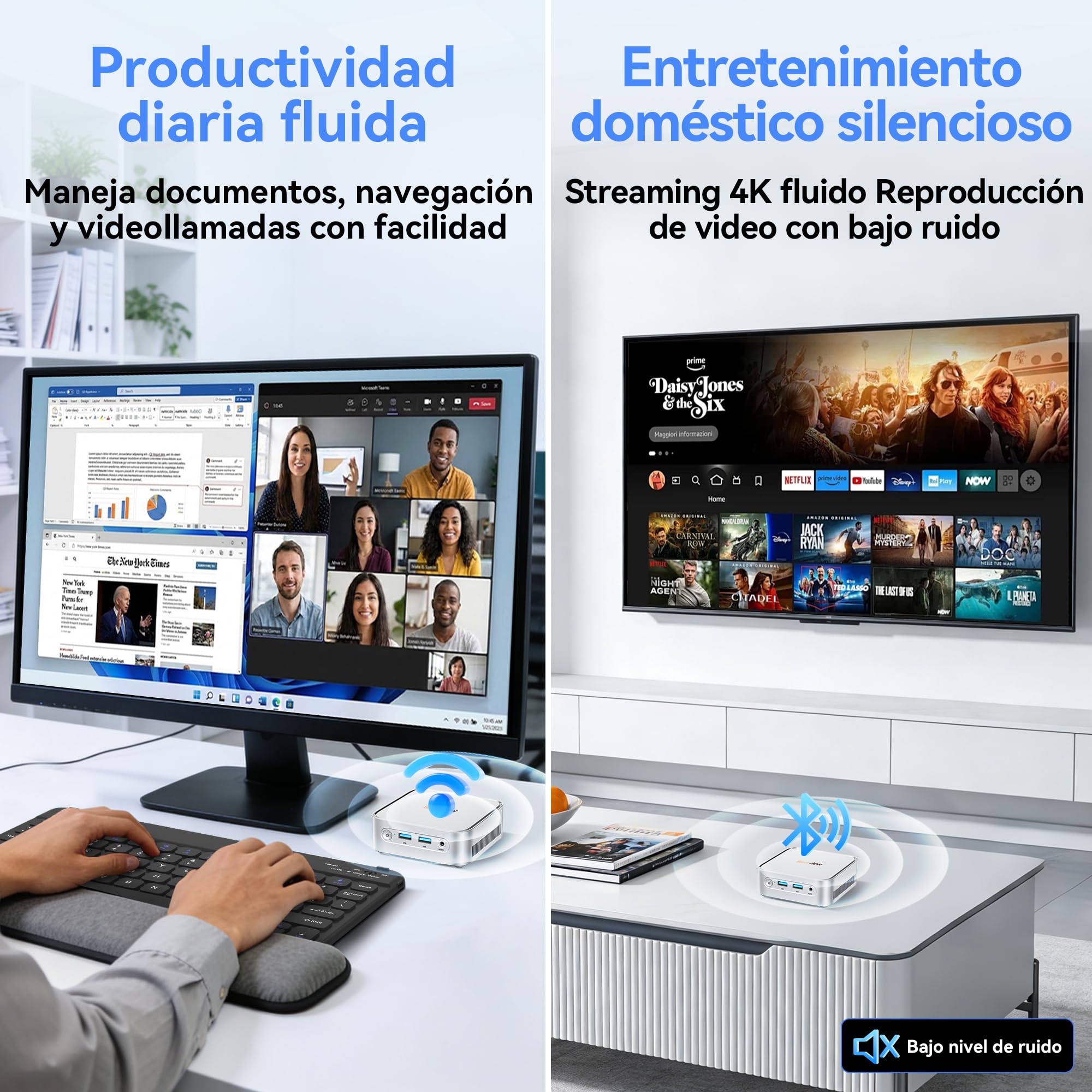 【Set Completo】Blackview MP50 Mini PC AMD Ryzen 5 (16GB RAM 512GB SSD) con Teclado y Ratón, Gráficos Radeon Vega 8, Win 11 Pro, HDMI/DP 4K, WiFi 5/BT 4.2,Mini Ordenador de Sobremesa para Oficina y Casa — view 6
