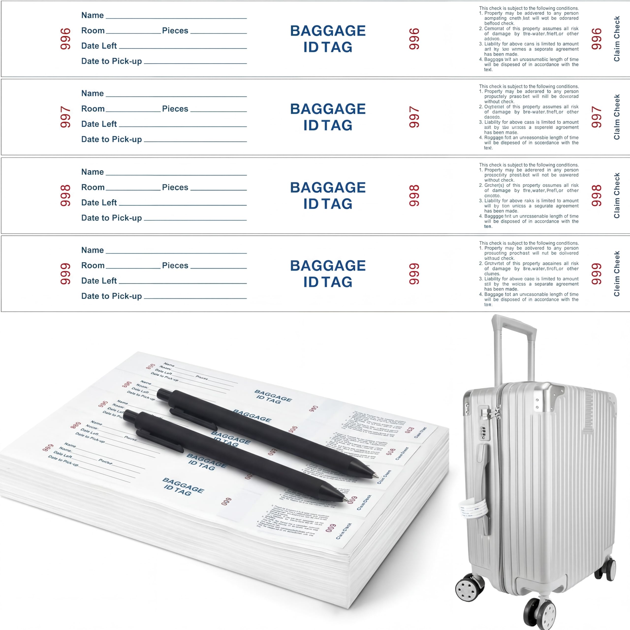 Amazon.com: Feifeiya 1000 Hotel Luggage ID Tags with Transfer Tape
