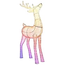 Twinkly Reindeers Stag, Renna Luminosa da Esterno Mappabile a LED, 240 LED RGB + Luce Bianca Calda, Altezza 125cm, Compatibile con Alexa e Google Home, IP44, Luci di Natale Esterno Controllate da App