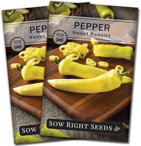 Miniatura 7 de Semillas de pimienta de plátano dulce para plantar  paquete de tela no transgénico con instrucciones para plantar un jardín de verduras en casa al